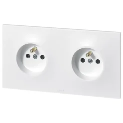 Double prise 2 pôles+terre Neptune^Legrand New