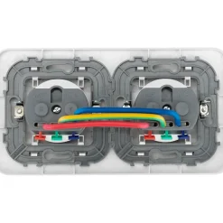 Double prise avec terre Kennet blanc complet-Jacobsen New