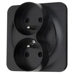 Double prise avec terre Espen noir composable-Jacobsen Clearance