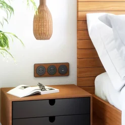 Double prise avec terre Espen noir composable-Jacobsen Clearance