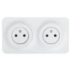 Double prise avec terre prêt câblée Espen blanc composable-Jacobsen Best