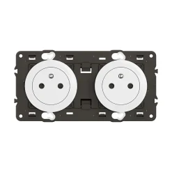 Double prise de courant avec terre Céliane précablée blanc-Legrand Best