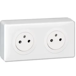 Double prise saillie Céliane blanc^Legrand