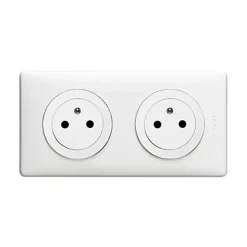 Double prise saillie Céliane blanc^Legrand