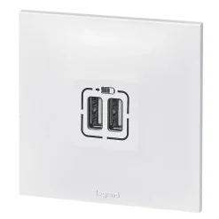 Double prise USB Neptune Blanc mat^Legrand Outlet