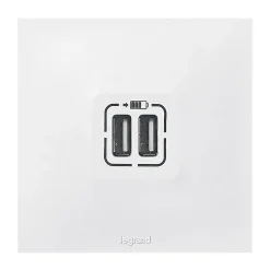 Double prise USB Neptune Blanc mat^Legrand Outlet