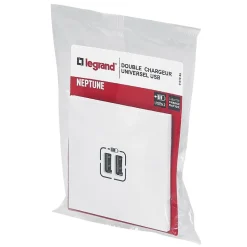 Double prise USB Neptune Blanc mat^Legrand Outlet