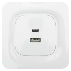 Double prise USB-A+C Kennet blanc complet-Jacobsen