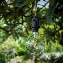 Douille d'extérieur noire E27 IP65 étanche pour câble textile^Lnd Best