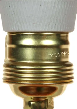Douille E27 acier laitonné - Raccord diamètre 10mm - Lébénoïd-Lebenoid