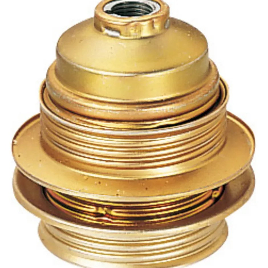 Douille E27 acier laitonné - Raccord diamètre 10mm - Lébénoïd-Lebenoid New