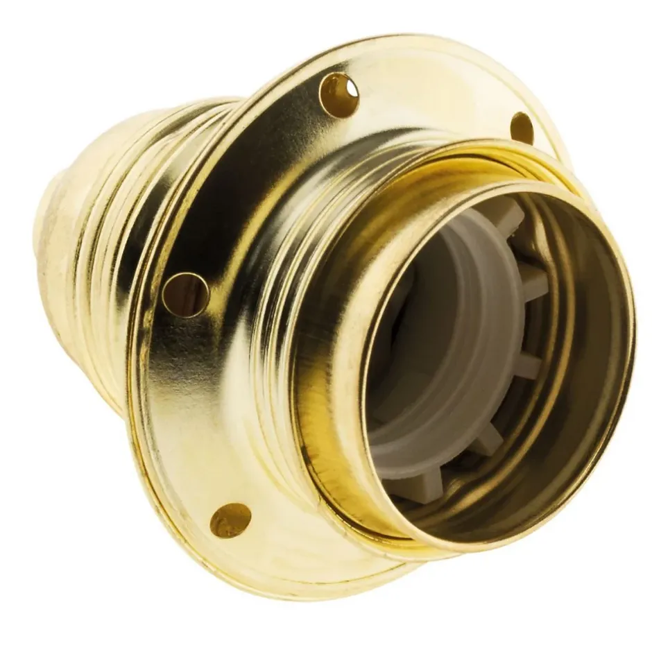 Douille E27 acier laitonné-Zenitech Discount