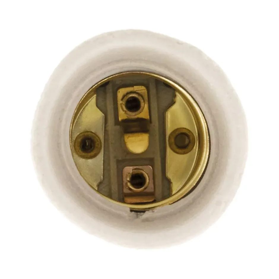 Douille E27 en laiton avec collerette porcelaine --Zenitech Outlet
