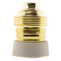 Douille E27 en laiton avec collerette porcelaine --Zenitech Outlet