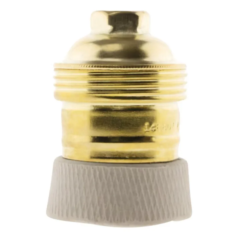 Douille E27 en laiton avec collerette porcelaine --Zenitech Outlet