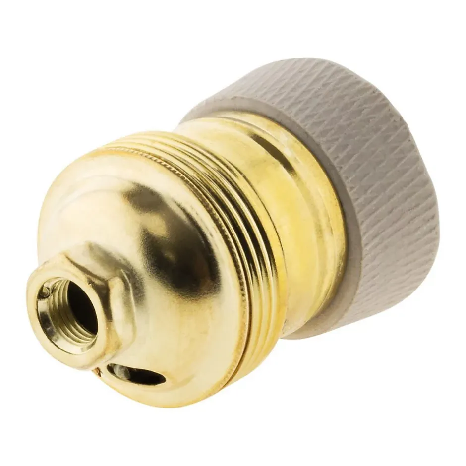 Douille E27 en laiton avec collerette porcelaine --Zenitech Outlet