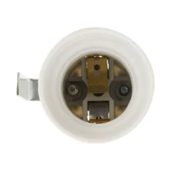 Douille E27 résine avec patte équerre - Blanc --Zenitech Sale