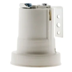 Douille E27 résine avec patte équerre - Blanc --Zenitech Sale