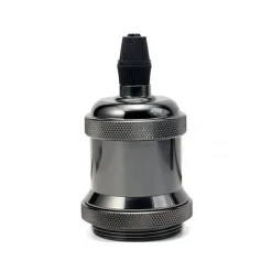 Douille Noire Chromée E27 - Ambiance Vintage-Lnd Sale