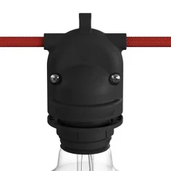 Douille noire E27 étanche IP65 à double sortie pour guirlande d'extérieur^Lnd Discount