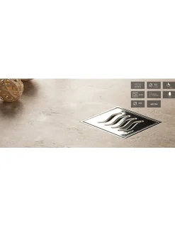 Drain de douche carré en acier inoxydable CONFLUO TIDE 15x15 cm^Karag Best