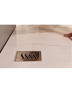 Drain de douche carré en acier inoxydable CONFLUO TIDE 15x15 cm^Karag Best