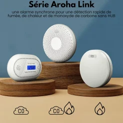 Détecteur de fumée Smart Connect & Link connectable et WiFi - Alarme incendie connecte Tuya et Smartlife - 5 pieces-Aroha Online