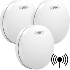 Détecteur de fumée connectable Link - Batterie 10 ans - Capteur de fumée interconnecté - Alarme incendie - 3 pièces-Aroha Best