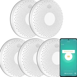 Détecteur de fumée et de monoxyde de carbone Smart Connect WiFi - Batterie 10 ans - Alarme incendie et CO - 5 pièces^Aroha Outlet