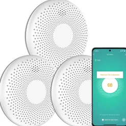 Détecteur de fumée et de monoxyde de carbone Smart Connect WiFi - Batterie 10 ans - Alarme incendie et CO - 3 pièces^Aroha