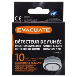 Détecteur de fumée Evacuate autonomie 10 ans 85 dB(A)- Hot