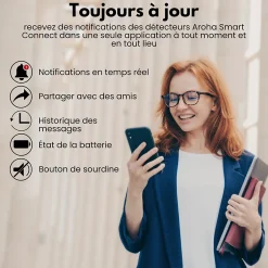 Détecteur de fumée WiFi Smart Connect - Batterie 10 ans - Alarme incendie connecte avec Tuya et Smartlife-Aroha Clearance