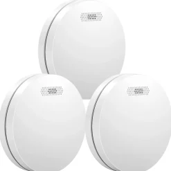 Détecteur de fumée/chaleur connectable Link - Batterie 10 ans - Capteur de fumée interconnecté - Alarme incendie - Pack de 3-Aroha Online