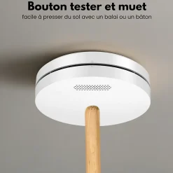Détecteur de fumée/chaleur connectable Link - Batterie 10 ans - Capteur de fumée interconnecté - Alarme incendie-Aroha Discount