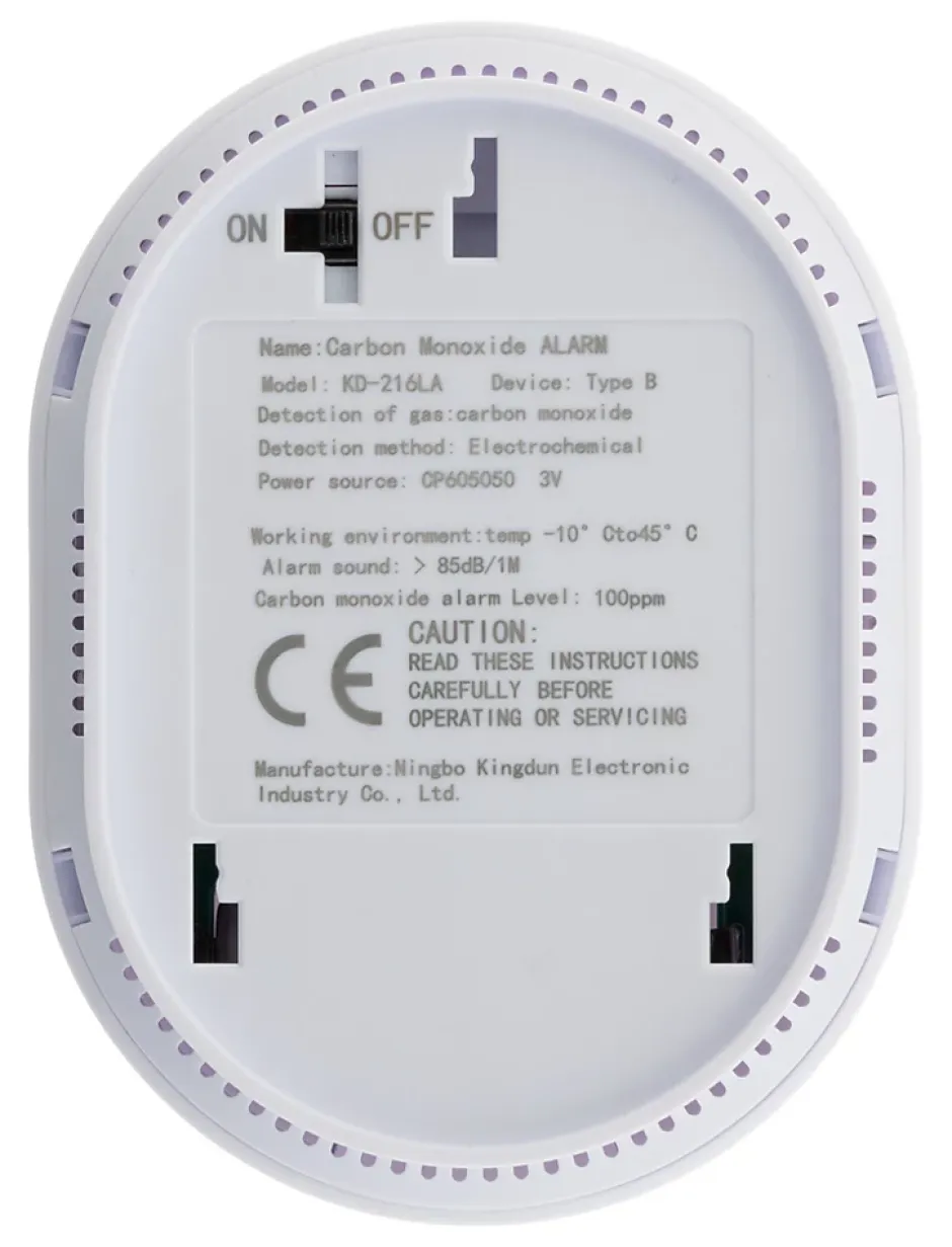 Détecteur de monoxyde de carbone - autonomie 10 ans --Otio New