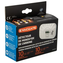 Détecteur de monoxyde de carbone LCD 10 ans^Evacuate Hot