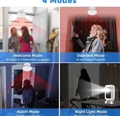 Détecteur de mouvement alarme d'entrée sonnerie sans fil magasin buzzer détecteur 120db alarme de sécurité avec 60 sonneries-Deko Hot