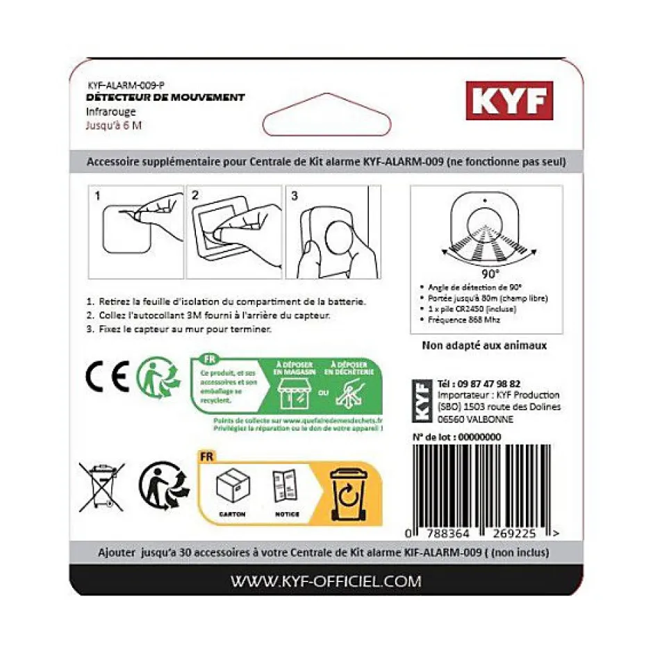 Détecteur de Mouvement pour alarme 868Mhz -ALARM-009^Kyf Sale