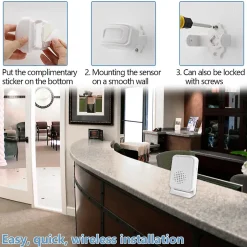 Détecteur de passage, alarme détecteur de mouvement, alarme détecteur extérieur sans fil, sonnette d'entrée de magasin-Deko Sale