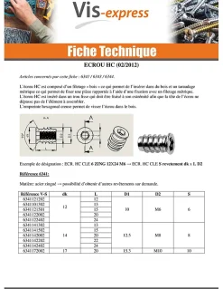 Ecrou Clé de 8 HC8 M8 14X22 Acier zingué 312 - 1500 pièces-Vis Express Sale