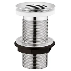 - Bonde de Lavabo avec Grille à Écoulement Libre - Sans Trop-Plein - Chromé - Spécial Plan de Travail Épais^Edouard Rousseau Online