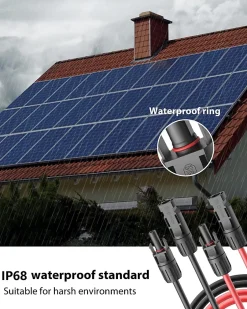 Elfcam - 2 Câbles Solaires 4mm² 20m, Connecteurs M/F, 12AWG, DC1500V, IP68, Anti-UV, Certifié TUV^Elfcam-shop Clearance