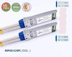 Elfcam - 2 Modules SFP+ 10 Gbps - LC/UPC Monomode OS2, 1310nm 10GBase-LR, 10 km, Compatibles Freebox Ultra-Elfcam-shop Sale