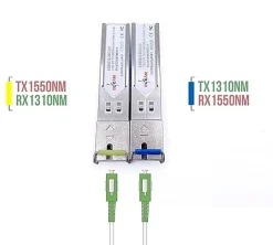 Elfcam - 2 Modules SFP BIDI 1,25 Gbps - SC Monomode, DDM, 10 km, TX1310/RX1550 & TX1550/RX1310-Elfcam-shop Clearance