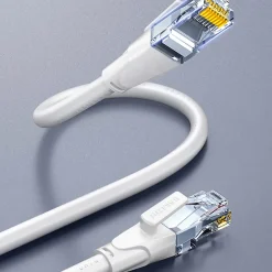 Elfcam - Câble Ethernet RJ45 Cat 7 SFTP 0.5m (Rond Blanc), 10Gbps, 600MHz, Cuivre, Anti-Interférences-Elfcam-shop Discount