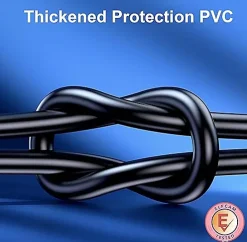 Elfcam - Câble Ethernet RJ45 Cat 7 SFTP 1m (Rond Noir), 10Gbps, 600MHz, Cuivre, Anti-Interférences-Elfcam-shop