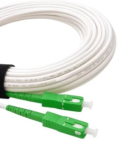 Elfcam - Câble Fibre Optique SC-APC à SC-APC - 15m (Blanc), Jarretière Renforcée 9/125um, Blindé, Compatible Livebox-Elfcam-shop Outlet