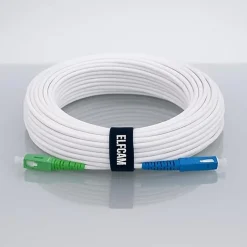 Elfcam - Câble Fibre Optique SC-APC à SC-UPC - 200m (Blanc), Jarretière Optique 9/125um, Compatible Freebox, Livebox-Elfcam-shop