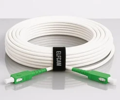 Elfcam - Câble Fibre Optique SC-APC à SC-APC - 10m (Blanc), Jarretière Renforcée 9/125um, Blindé, Compatible Livebox-Elfcam-shop Best