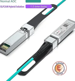 Elfcam - Câble Optique Actif SFP+ à SFP+ - 40m, AOC 10 Gbit/s OM3, Ultra Performant, Réseau Professionnels, PC-Elfcam-shop New